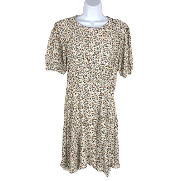 Faithfull the Brand Sidonie Mini Dress Size 4 Aurelia Off White Chestnut NWT - Picture 1 of 13